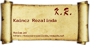 Kaincz Rozalinda névjegykártya